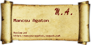 Mancsu Agaton névjegykártya